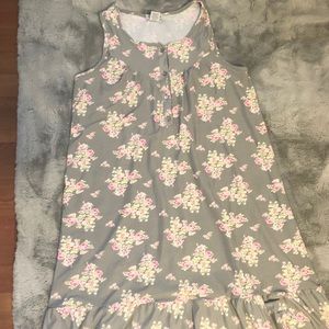 Gray and Pink Flower Print Nightgown